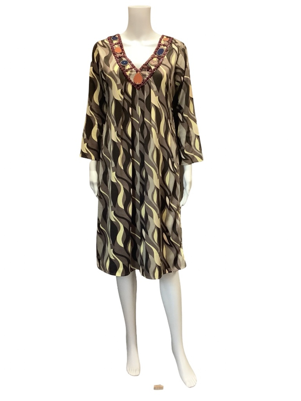 Chan Luu Womens Dress Multi Print Midi Size: M